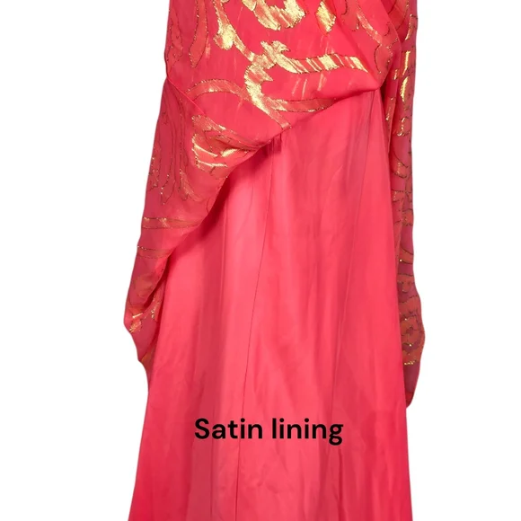 Aiden Mattox Silk Organza Crossback Halter Maxi Dress Gown size 10 - Picture 10 of 15